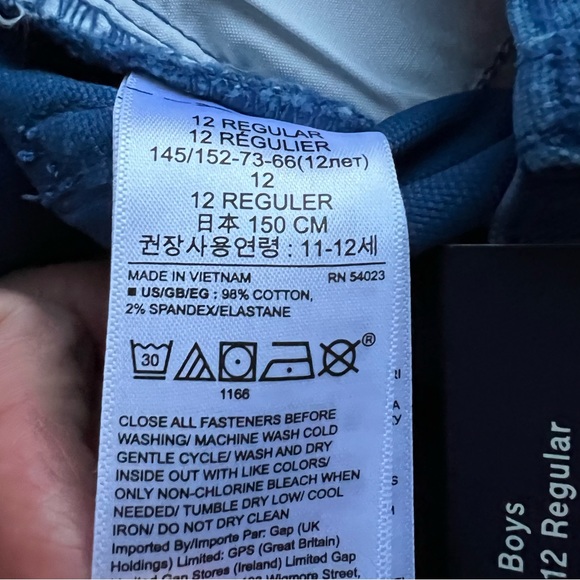 GAP Boys Stretch Skinny Blue Denim Jeans Size 12 Regular - Picture 7 of 7